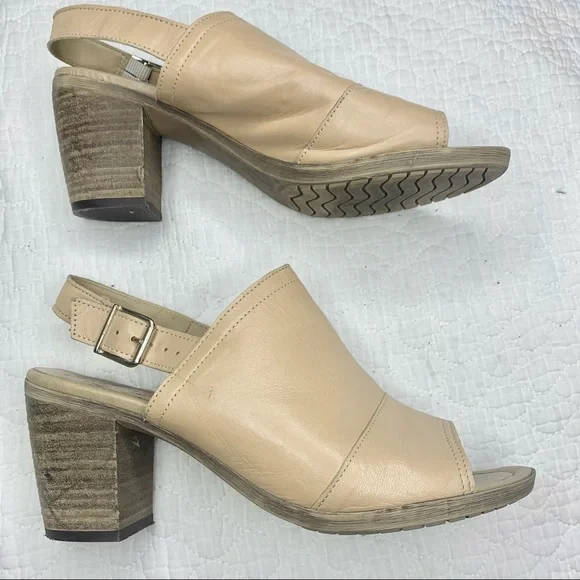 Sophia Milano Leather Slingback Sandals Size 9 Beige Made in Italy - Picture 10 of 13